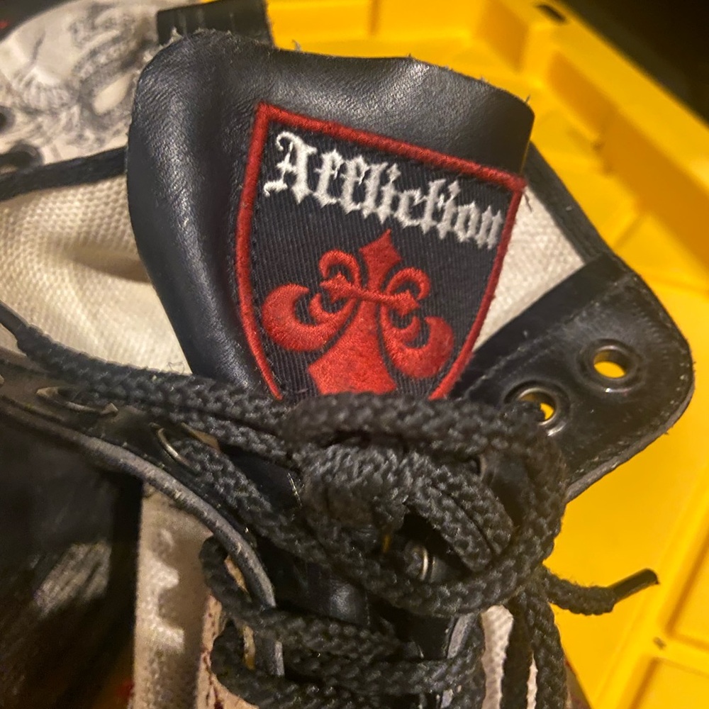 Affliction Black and White High-Top Sneakers